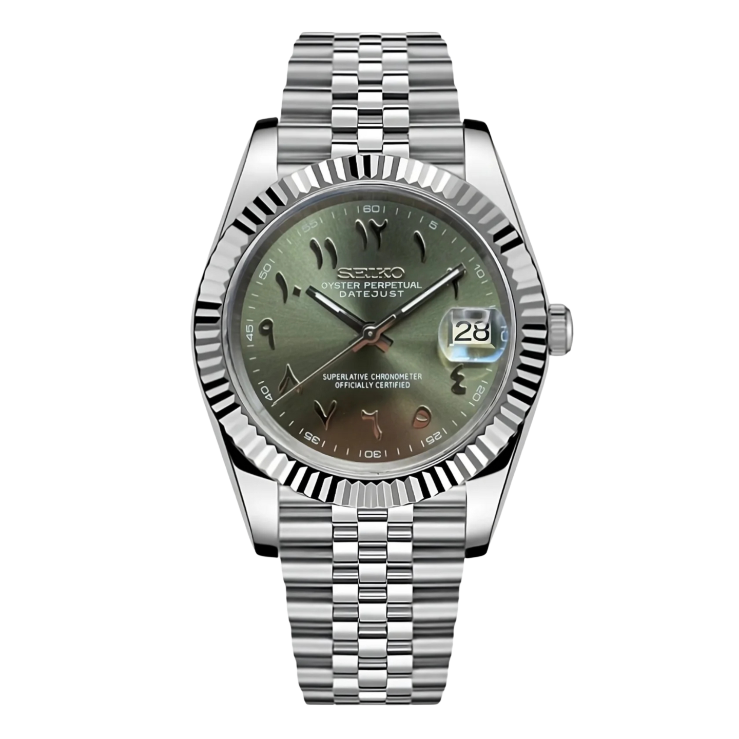 SEIKOJUST OLIVE GREEN ARABIC