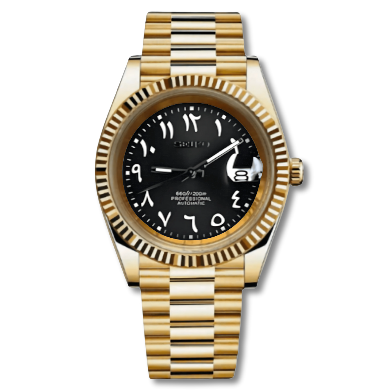SEIKOJUST GOLD BLACK ARABIC